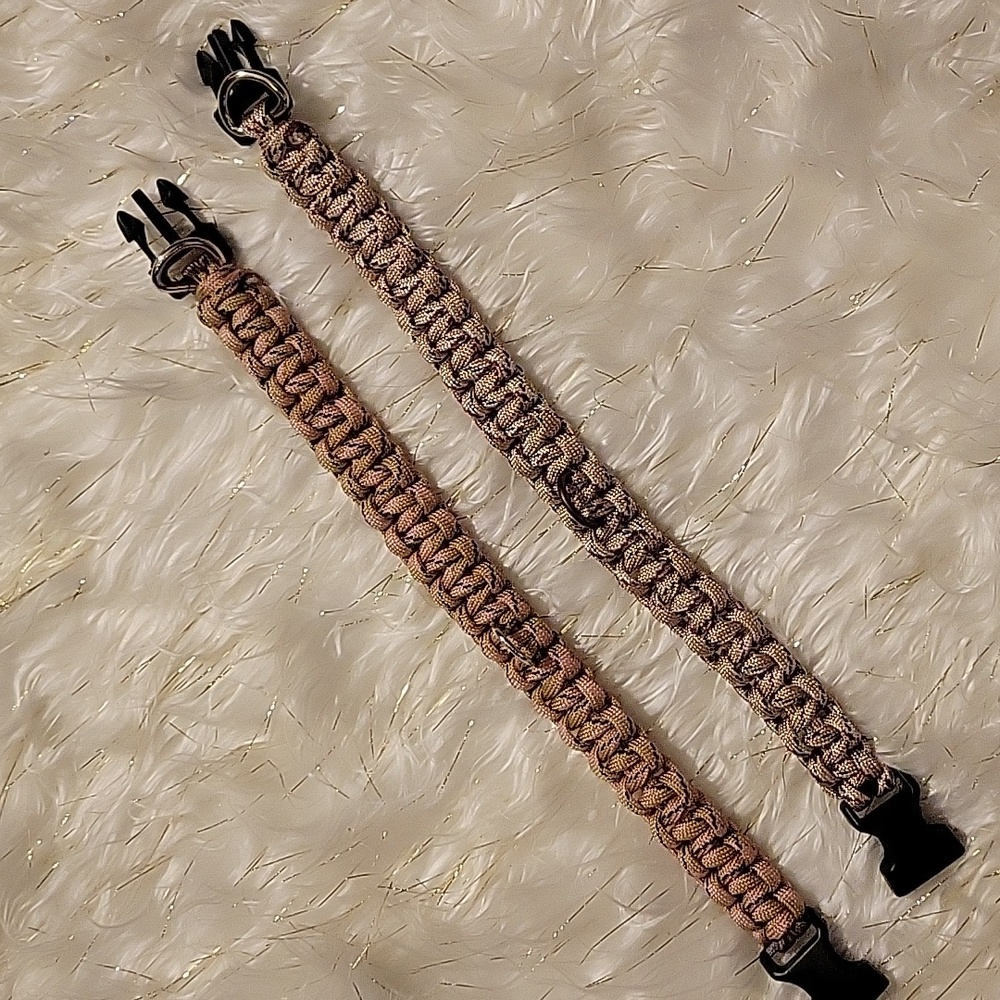 Set of 2 handmade sturdy 12" dog collars